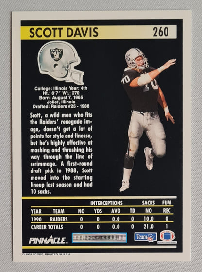 Scott Davis - 1991 Score Pinnacle NFL Los Angeles Raiders #260