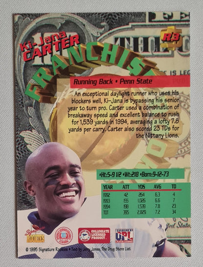 Ki-Jana Carter - 1995 Sample Football Signed Rookies Franchise (RC) #R3