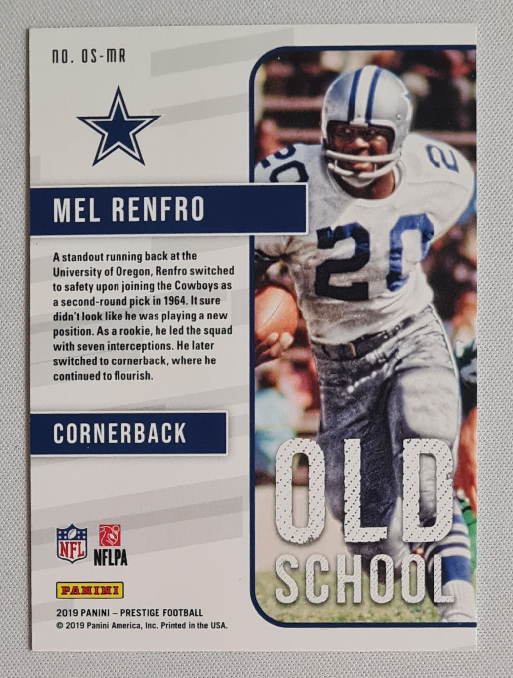 Mel Renfro - 2019 Panini Prestige Football NFL Dallas Cowboys OLS SCHOOL #OS-MR