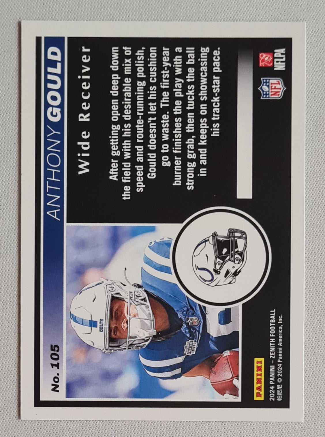 Anthony Gould - 2024 Panini Zenith Football NFL Colts (RC) #105