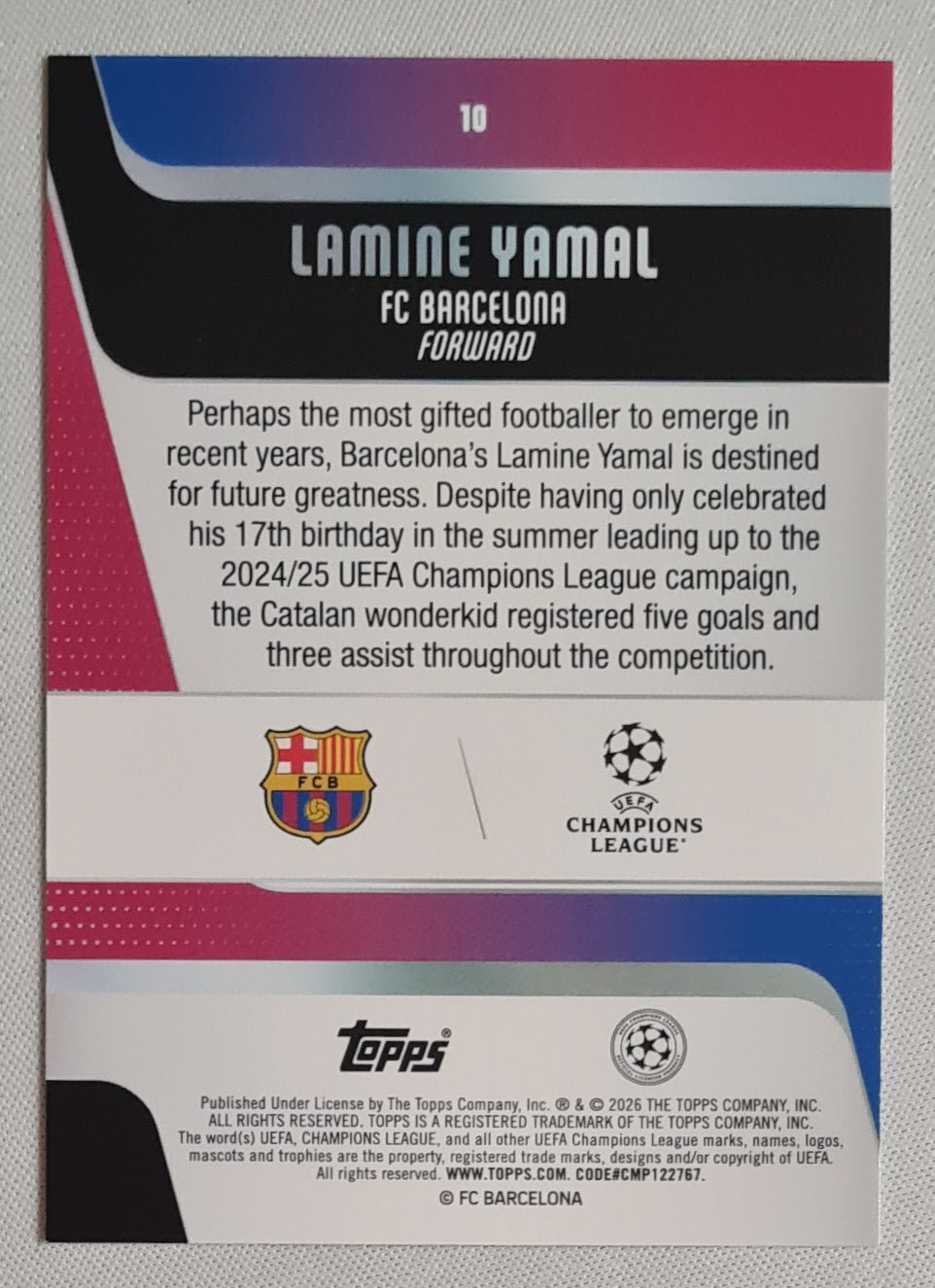 Lamine Yamal - 2026 Topps UCL Team of the Season FC Barcelona (CL) #10