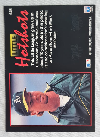 Mark McGwire - 1993 Leaf Inc. Little Hotshots Triple Play MLS A's #245