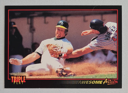 Mark McGwire - 1993 Leaf Inc. Awesome Action Triple Play MLS A's #68