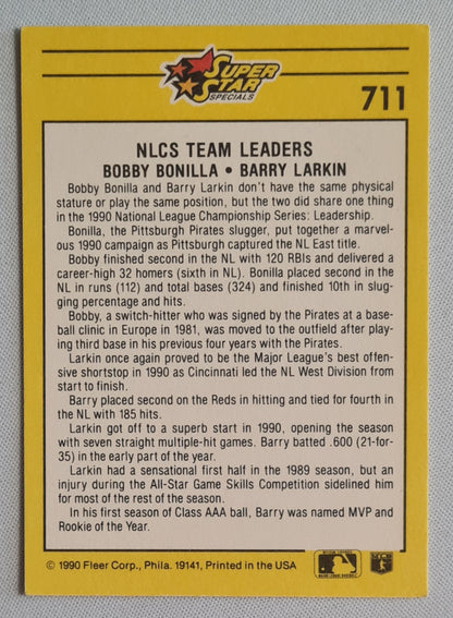 Bobby Bonilla & Barry Larkin - 1990 Fleer Corp. Super Star Specials - MLB NLCS Team Leaders #711