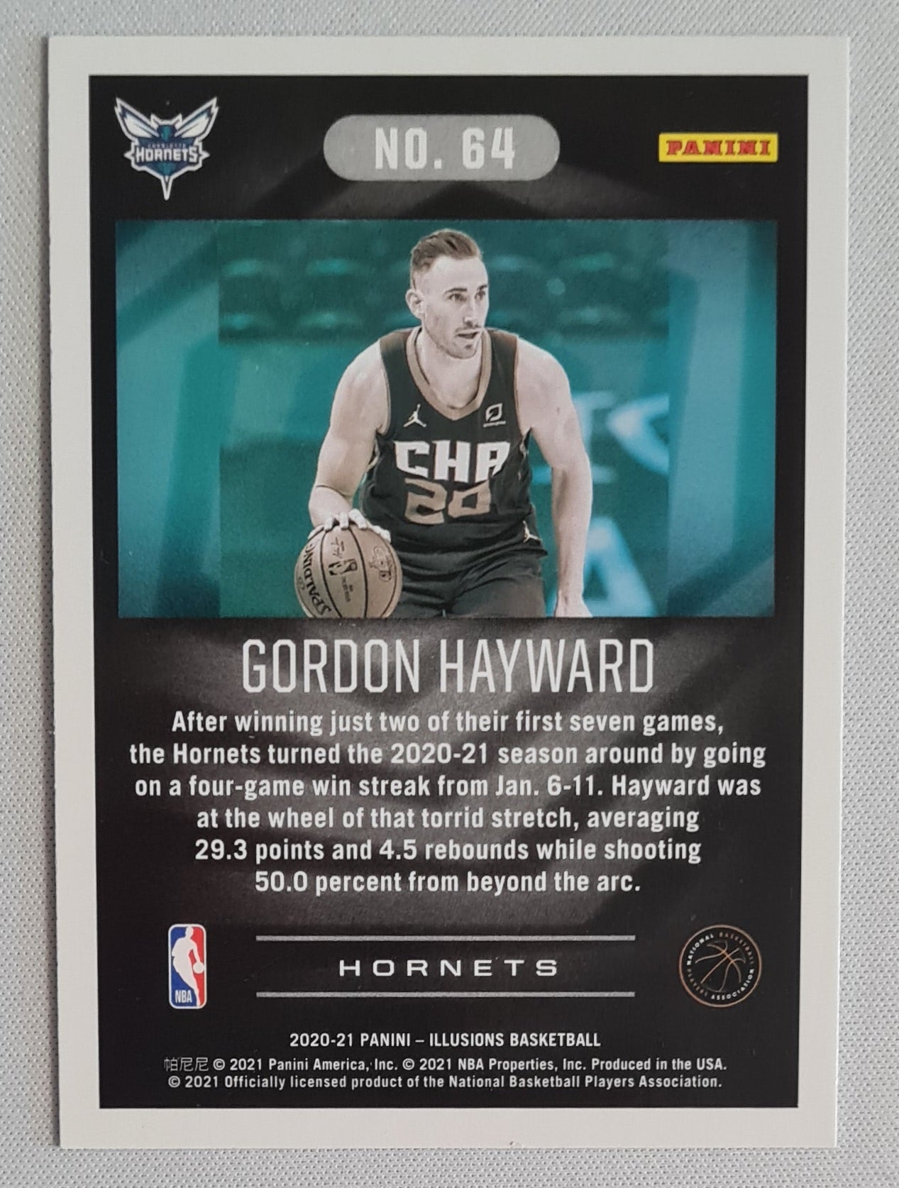 Gordon Hayward - 2020/2021 Panini Illusions Basketball NBA Hornets #64