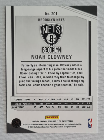 Noah Clowney - 2023/24 Panini Donruss Elite Basketball NBA Brooklyn Nets #201 Orange