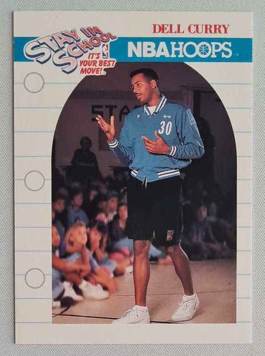 Dell Curry - 1990 NBA Properties Inc. NBA Hoops - Stay in School - #387