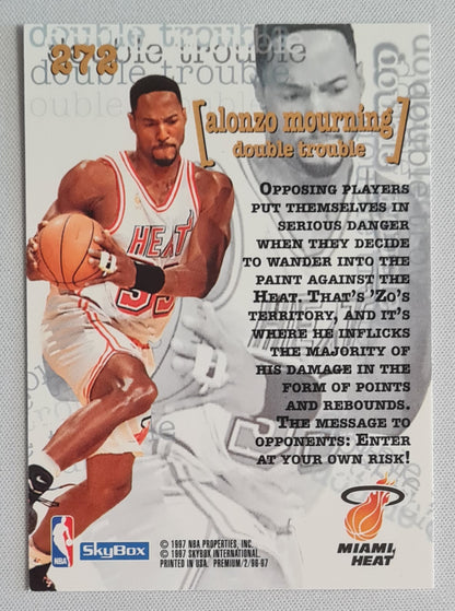 Alonzo Mourning - 1997 SkyBox DOUBLE TROUBLE NBA Basketball Miami Heat #272