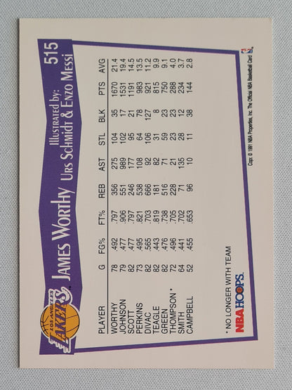 James Worthy - 1991 NBA (Hoops) Properties Inc. Basketball Los Angeles Lakers #515