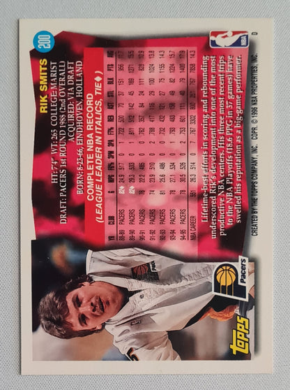 Rik Smits - 1996 Topps NBA Basketball Indiana Pacers #200