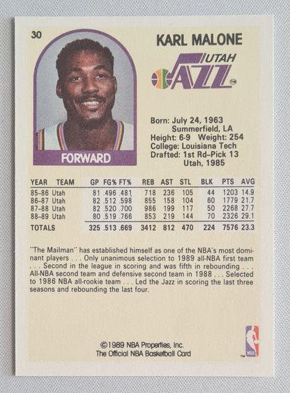 Karl Malone - 1989 NBA (Hoops) Property Inc. Utah Jazz #30