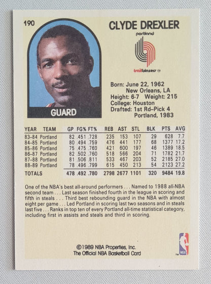 Clyde Drexler - 1989 NBA (Hoops) Property Inc. Portland Trailblazer #190