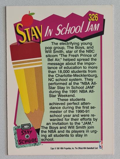 Will Smith - 1991 NBA Hoops featuring - Stay in School - Jammin with the Boys and Will Smith #326