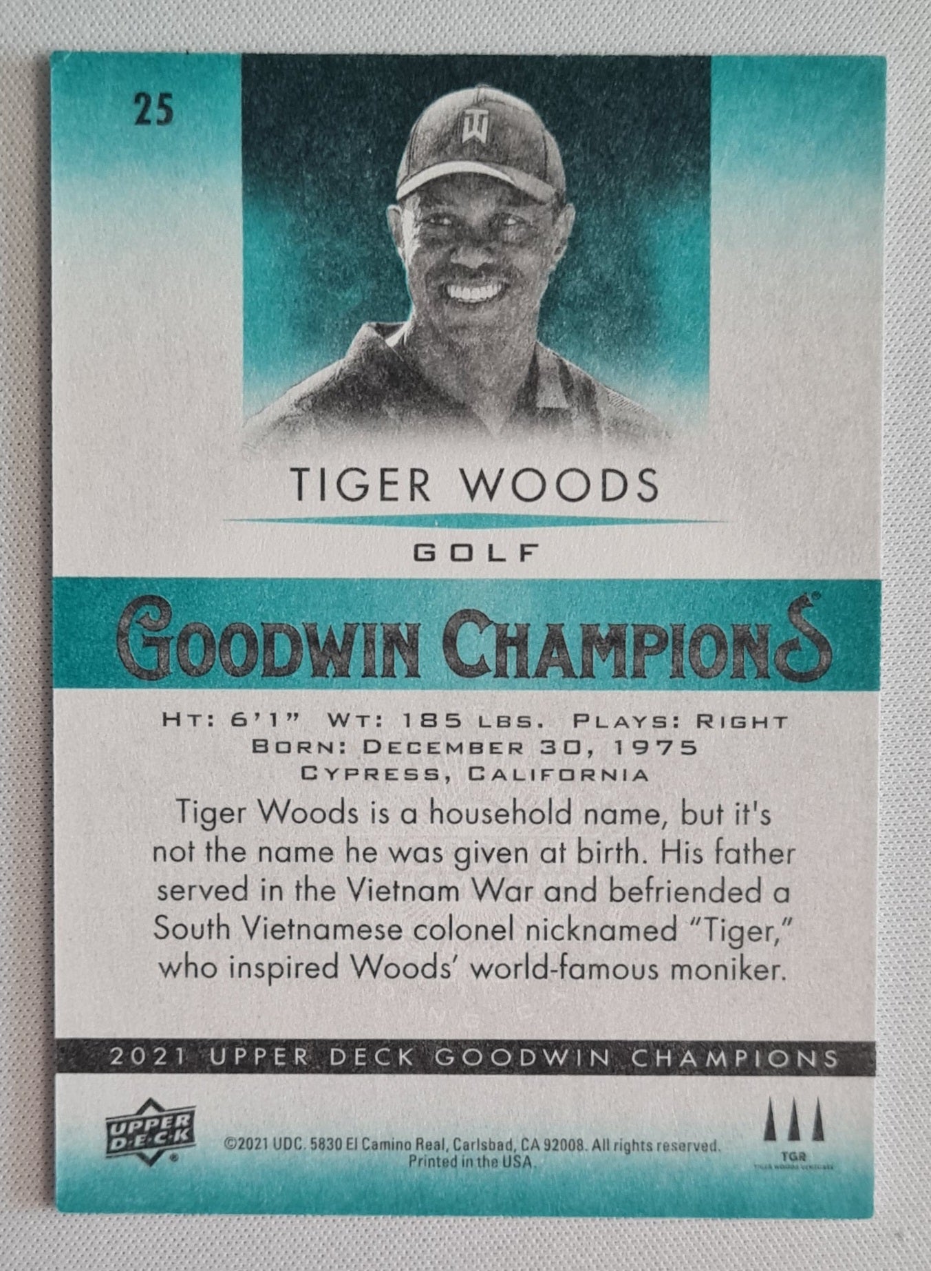 Tiger Woods - 2021 Upper Deck Goodwin Champions Golf #25