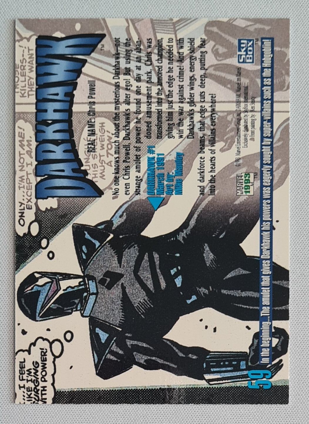 Darkhawk - 1993 SkyBox Marvel Entertainment Group Marvel Masterpieces #59