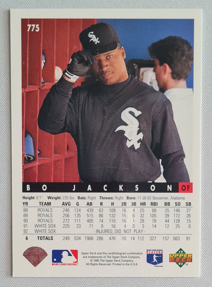 Bo Jackson - 1993 Upper Deck MLB Baseball White Sox #775
