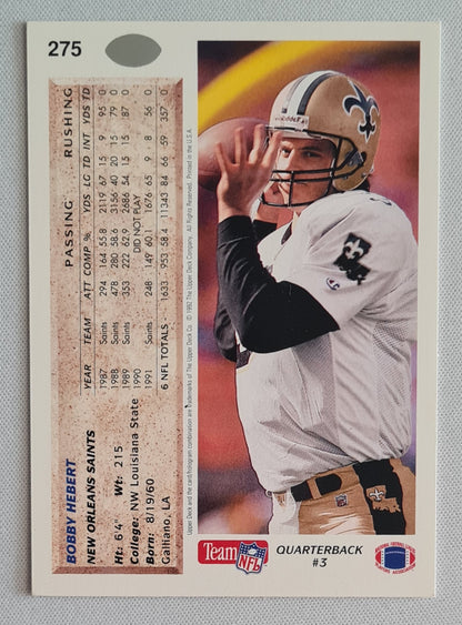 Bobby Hebert - 1992 Upper Deck NFL Football Saints #275