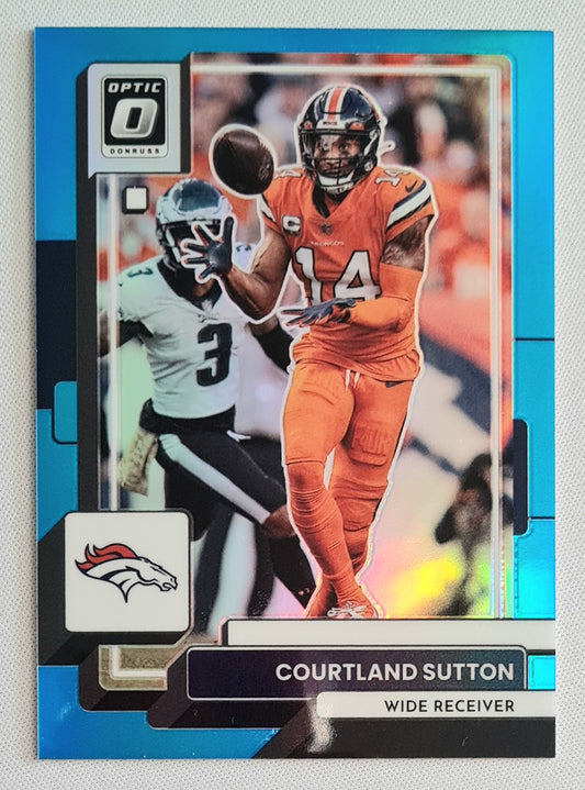 Courtland Sutton - 2022 Panini Donruss Optic Football NFL Denver Broncos #60 Blue Aqua Prizm Refractor