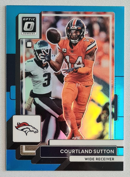 Courtland Sutton - 2022 Panini Donruss Optic Football NFL Denver Broncos #60 Blue Aqua Prizm Refractor