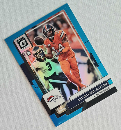 Courtland Sutton - 2022 Panini Donruss Optic Football NFL Denver Broncos #60 Blue Aqua Prizm Refractor