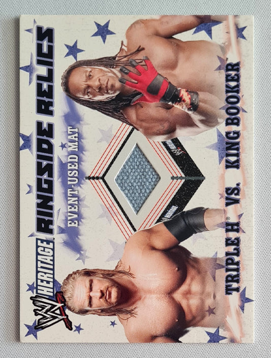 Triple H. vs King Booker - 2007 Ringside Relics WWE Wrestling SUMMER SLAM - Heritage III - Event Used Mat