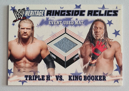 Triple H. vs King Booker - 2007 Ringside Relics WWE Wrestling SUMMER SLAM - Heritage III - Event Used Mat