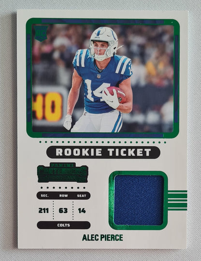 Alec Pierce - 2022 Panini Contenders Football NFL Colts ROOKIE TICKET (RC) #RTS-API /Patch