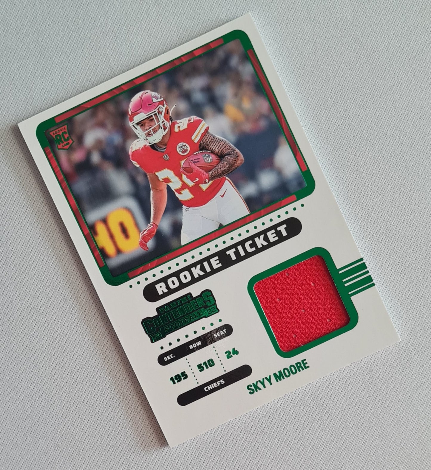 Skyy Moore - 2022 Panini Contenders Football NFL Chiefs ROOKIE TICKET (RC) #RTS-SMO /Patch