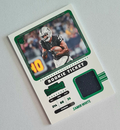Zamir White - 2022 Panini Contenders Football NFL Raiders ROOKIE TICKET (RC) #RTS-JTO /Patch