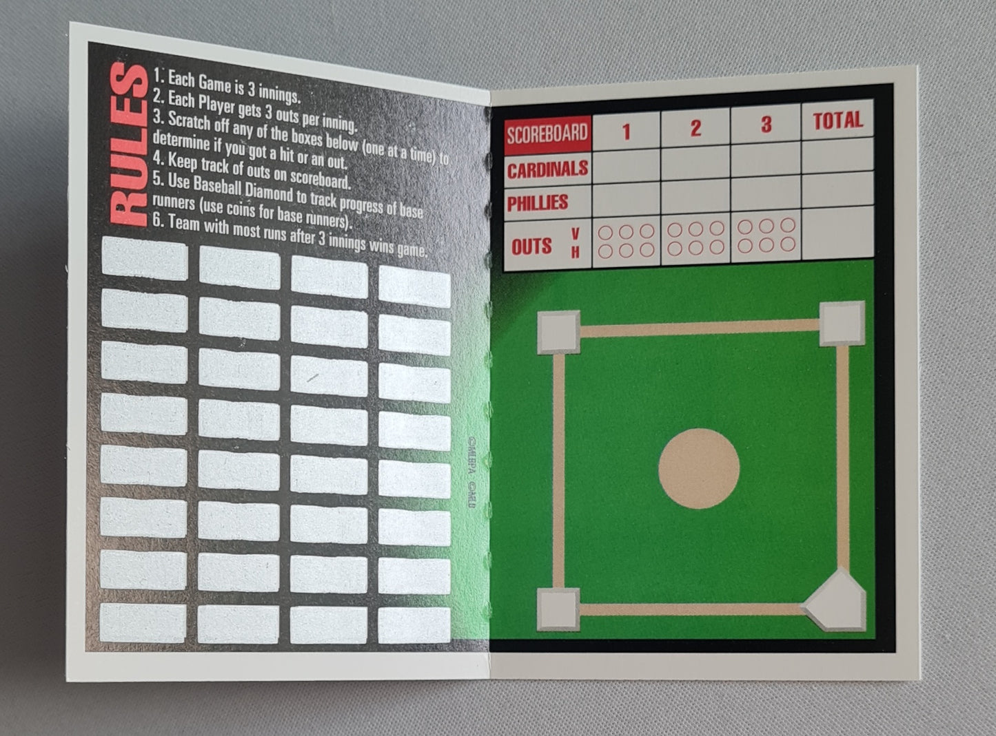 Triple Play - 1993 Leaf MLB ACTION BASEBALL St. Louis versus Phillies #5 of 30 Special Score card Booklet