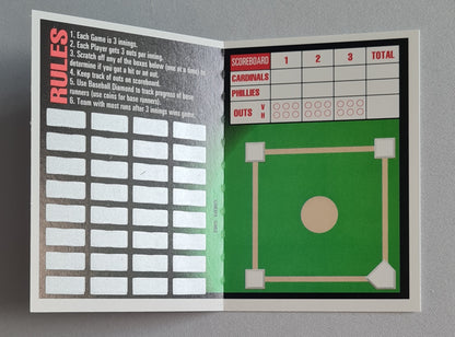 Triple Play - 1993 Leaf MLB ACTION BASEBALL St. Louis versus Phillies #5 of 30 Special Score card Booklet