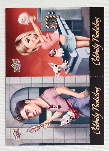 Celebrity Predictions - 2010 Upper Deck Baseball Series 1 Cristiano Ronaldo/ Paris Hilton #CP-19 & #CP20
