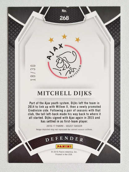 Mitchell Dijks - 2016 Panini Select Ajax Amsterdam Field Level Tie-Dye Prizm #268 /30
