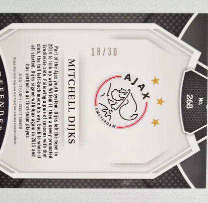 Mitchell Dijks - 2016 Panini Select Ajax Amsterdam Field Level Tie-Dye Prizm #268 /30