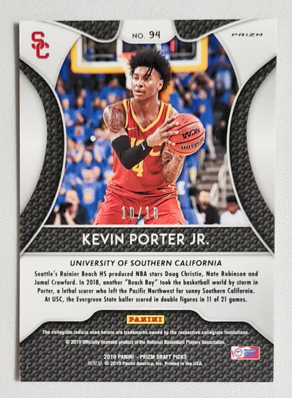 Kevin Porter Jr. - 2019 Panini Prizm Draft Picks Basketball (RC) - #94 Green Cracked Ice /18