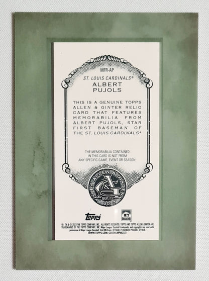 Albert Pujols - 2023 Topps Allen & Ginter MLB St. Louis Cardinals #MFR-AP Games-Used Memorabilia /Patch