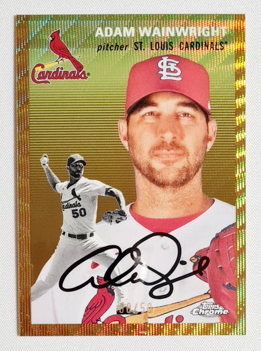 Adam Wainwright - 2023 Topps MLB Baseball St. Louis Cardinals #392 Platinum Anniversary Gold Refractor 08/50
