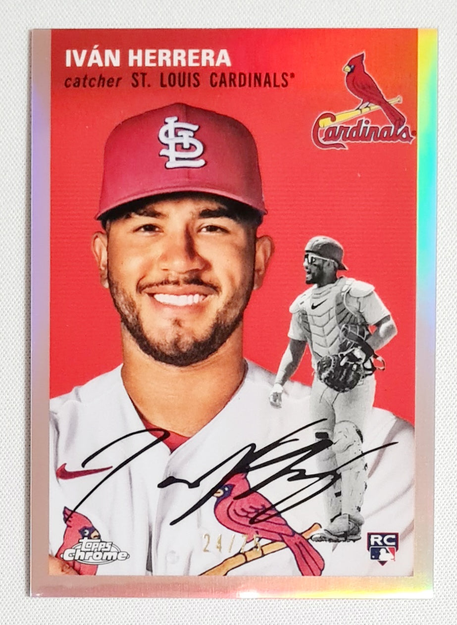 Ivan Herrera - 2023 Topps Chrome MLB Baseball St. Louis Cardinals #28 Platinum Anniversary 24/75