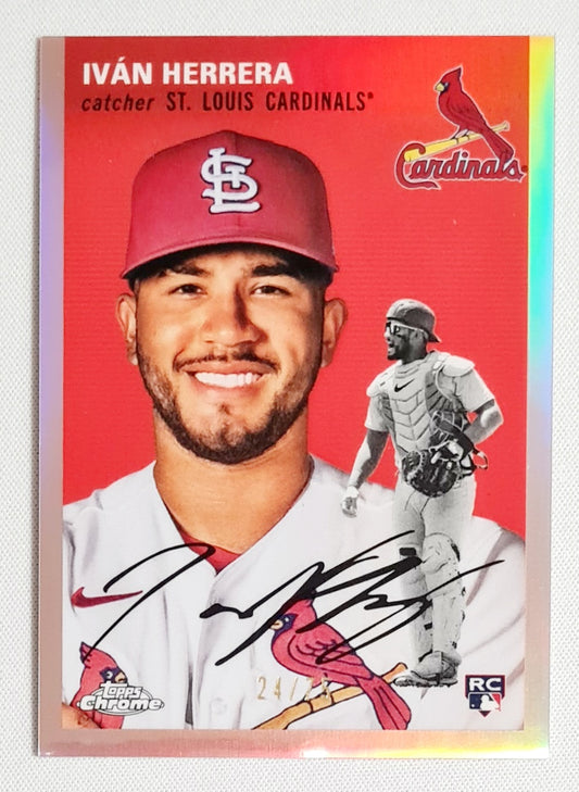 Ivan Herrera - 2023 Topps Chrome MLB Baseball St. Louis Cardinals #28 Platinum Anniversary 24/75