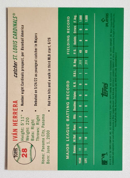Ivan Herrera - 2023 Topps Chrome MLB Baseball St. Louis Cardinals #28 Platinum Anniversary 24/75