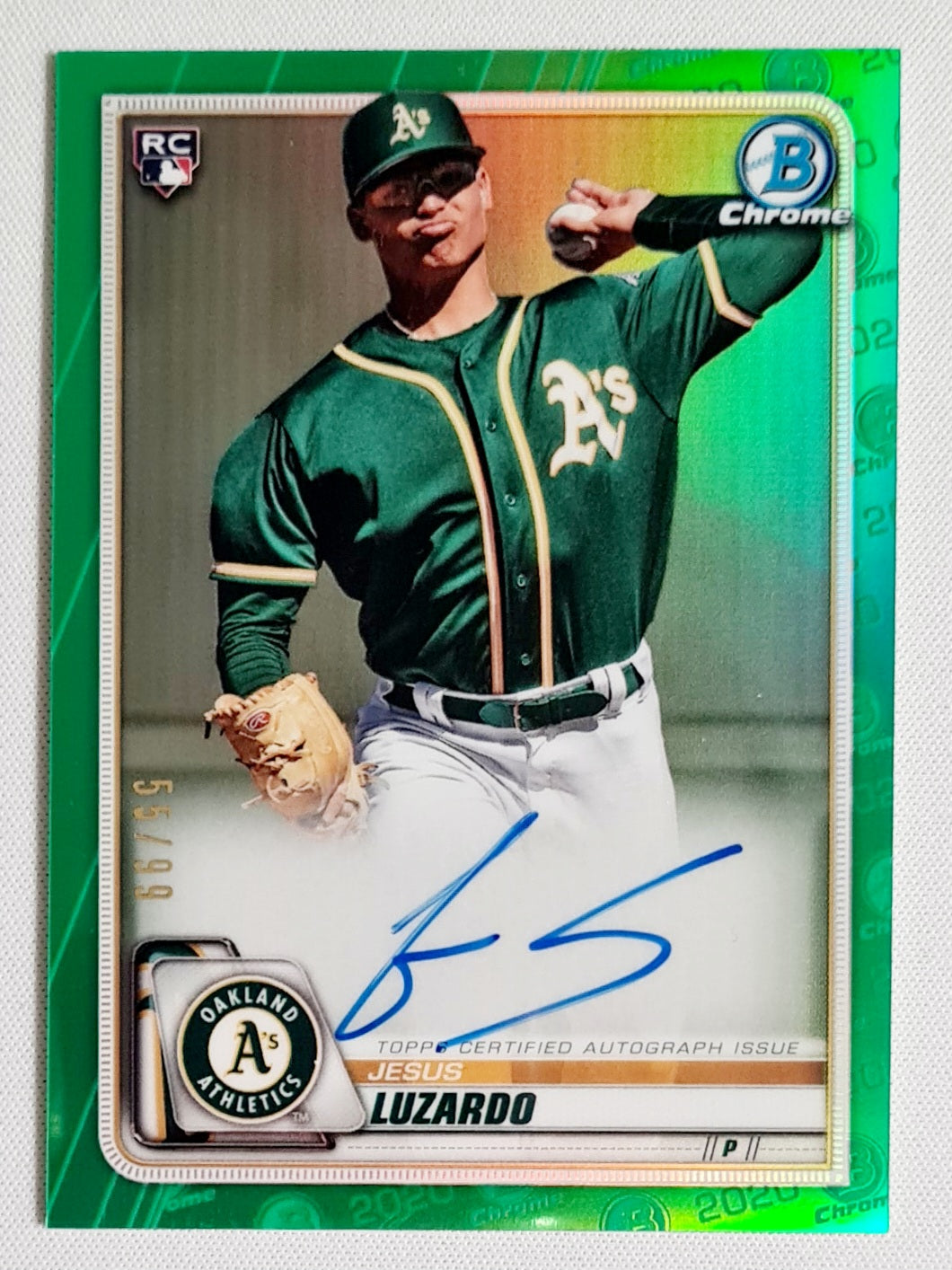 Jesus Luzardo - 2020 Topps Bowman Chrome MLB Baseball Oakland Athletics (RC) #CRA-JL /99 /Auto