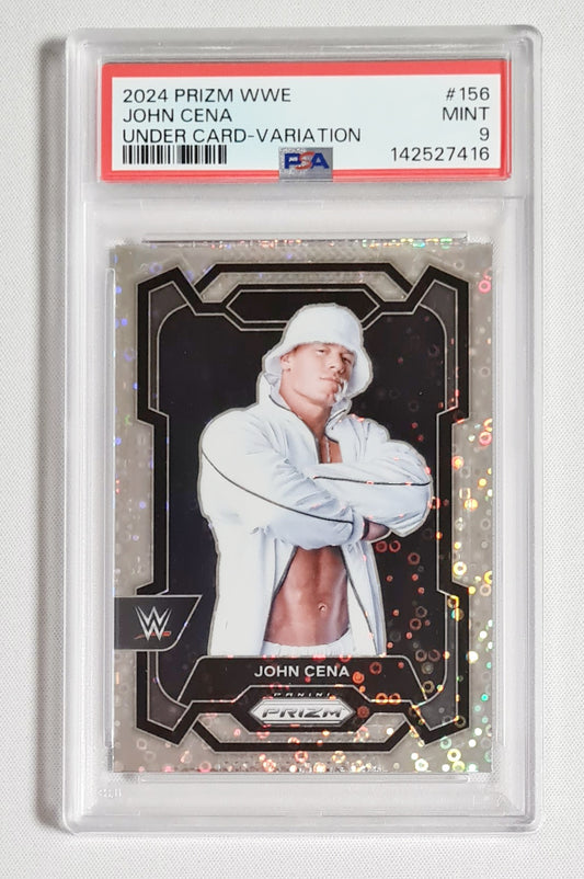 John Cena - 2024 Panini Prizm WWE Legends Wrestling #156 Under Card-Variation PSA 9 MINT