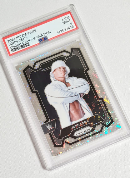 John Cena - 2024 Panini Prizm WWE Legends Wrestling #156 Under Card-Variation PSA 9 MINT