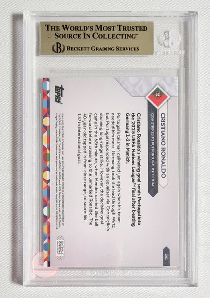 Cristiano Ronaldo - 2025 Topps Now UEFA Nations League #1 Beckett 9.5 GEM MINT