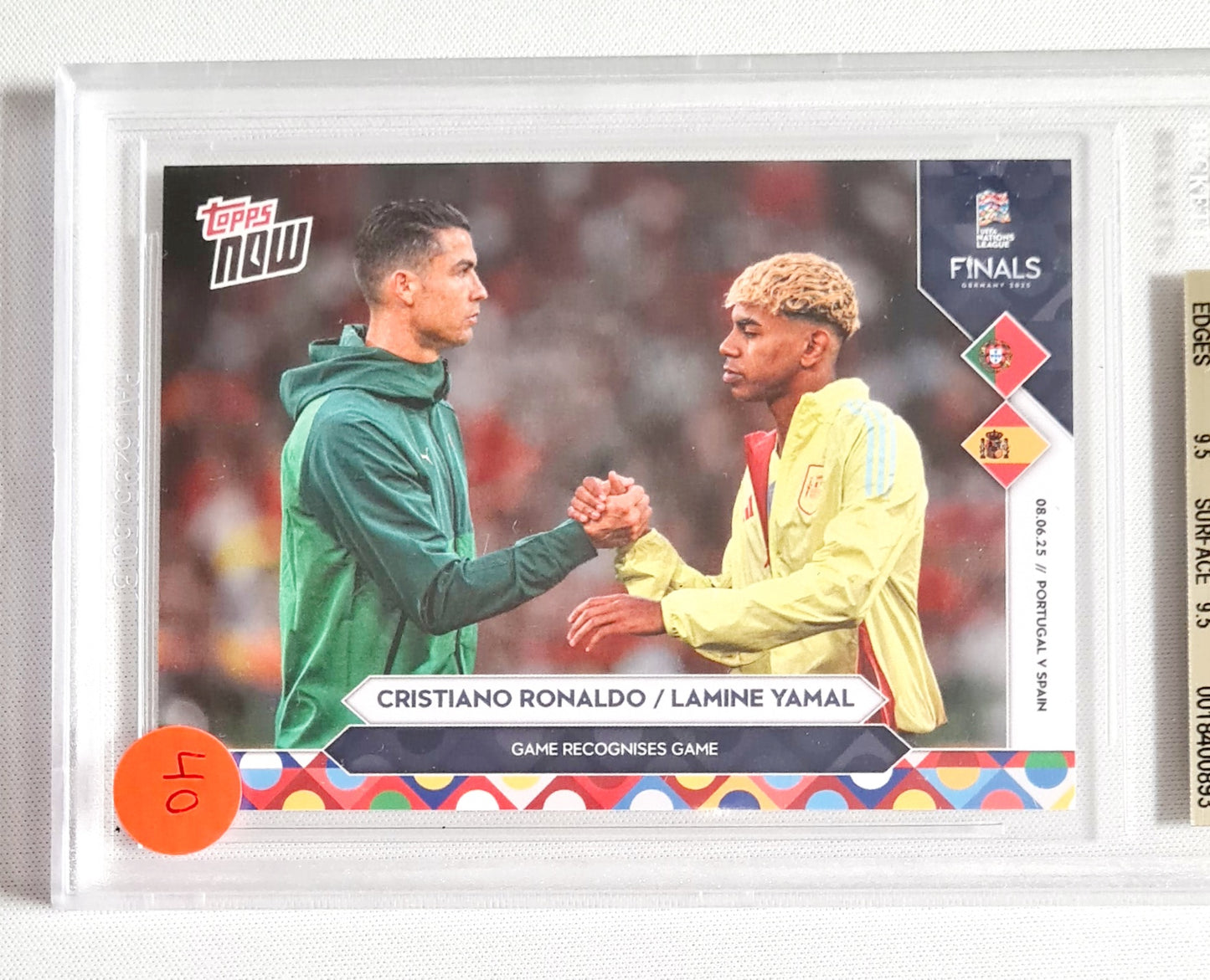Ronaldo/ Yamal - 2025 Topps Now UEFA Nations League #8 Beckett 9.5 GEM MINT