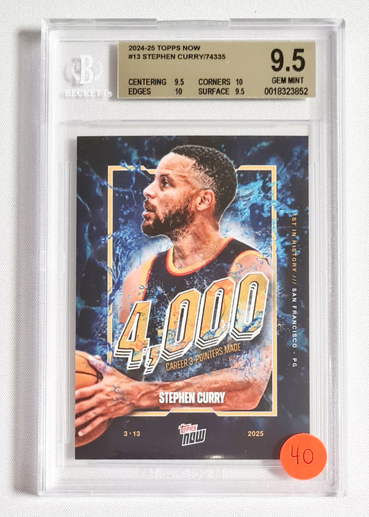 Stephen Curry - 2024/25 Topps Now NBA Basketball #13 Beckett 9.5 GEM MINT