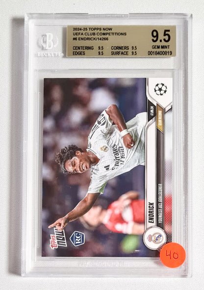 Endrick - 2024/25 Topps Now UEFA Club Competitions (RC) #6 Beckett 9.5 GEM MINT