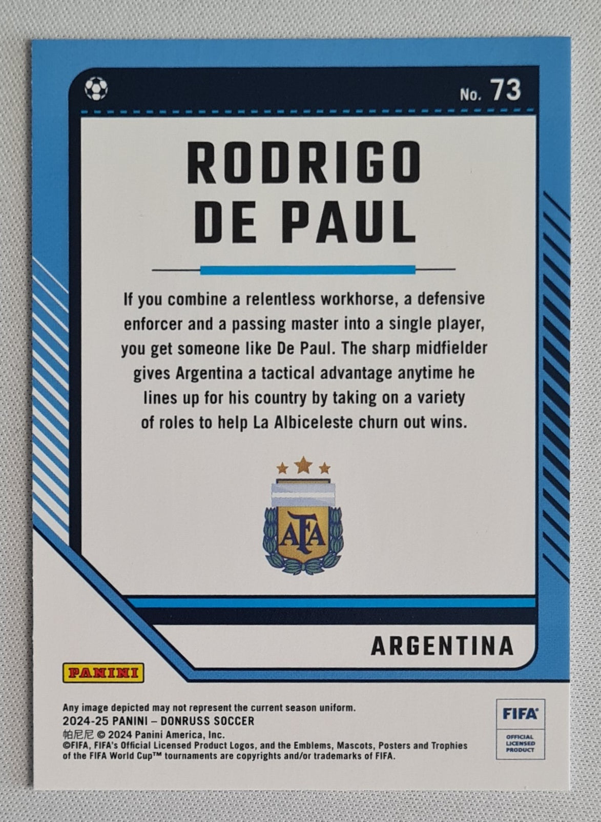 Rodrigo De Paul - 2024/25 Panini Donruss Soccer FIFA #73
