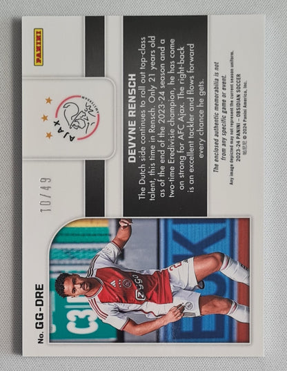 Devyne Rensch - 2023/24 Panini Obsidian Soccer Ajax Fc #GG-DRE /Patch /49