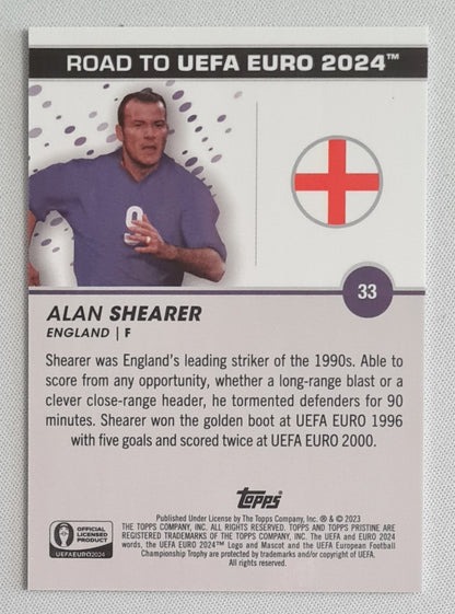 Alan Shearer - 2023 Topps Road to UEFA EURO 2024 National Team England #33 Green /125